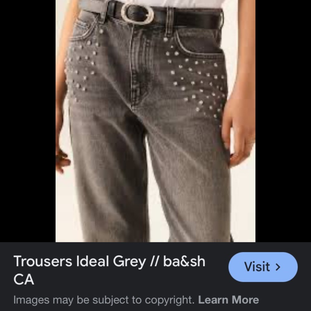 ba&sh dark Gray / light black wash Studded Jeans